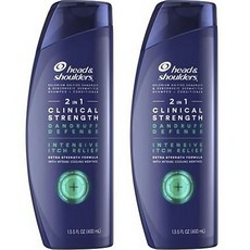 헤드앤숄더 2 인 1 클리니컬 스트렝스 댄드러프 디펜스 인텐시브 이치 릴리프 샴푸, 2개, 400ml
