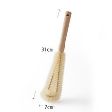 HBCI긴 나무 손잡이 컵 솔 아기 젖병 솔 세트 나일론 주방 유리 보온 컵 긴 손잡이 청결 컵 솔, 짧은 브러시+후크, 1개