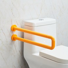 ABS 화징실 안전손잡이 양변기용 노인 장애인 환자 화장실 안전 손잡이, 황색, 1개