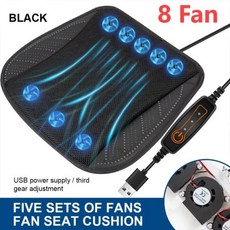 통풍 시트 차량용 냉각 아이스 실크 쿠션 8/5 USB 팬 장착 시원한 5 V 12 24V 범용 패드 여름, 1) Black 8 Fan