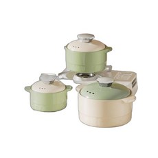  뚝배기 전골 무균열 내열냄비 계란찜 가정용요리 미니뚝배기 찌게, 밀크 그린 1.2리터 