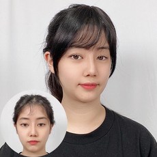 에이플랫 앞머리가발 여자정수리가발 두피일체형 100% 인모 부분형 3컬러 AF003, 자연블랙, 1개 - 에이플랫앞머리가발