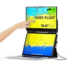 Duex Float 모바일 픽셀 15.6" 스택형 휴대용 화면 킥스탠드가 내장된 Full HD IPS 1080P 터치스크린 모니터 USB Type-C/HDMI 플러그 앤 플레이