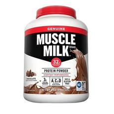 Muscle Milk Genuine Protein Powder Chocolate 머슬 밀크 브랜드 제뉴인 프로틴 파우더 초콜렛 32g 단백질 드링크믹스 쉐이크 건강음료 2.24kg, 1개