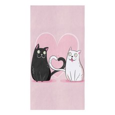 고양이 차 행주 키친크로스 흑백 타올 귀여운 애완 타월 핸드 아트 청소 동물 주방 물 수건 흡수, LXM04298, 4pcs 45x75cm, 4개