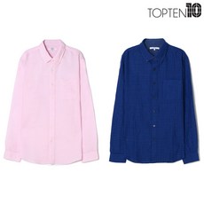 탑텐 남성 린넨코튼 버튼다운 셔츠