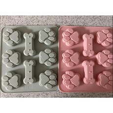 발바닥 뼈다귀 혼합 실리콘몰드 8구 2종 세트, 0 블루+핑크, 1세트