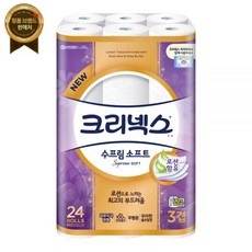 크리넥스 수프림소프트 와이드 3겹 27m 24롤 1팩, 24개