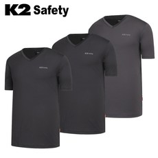 고릴라몰) K2 네오 드라이셀 브이넥 3종 세트(블랙+블랙+차콜) 쿨링 소재 브이넥 티셔츠