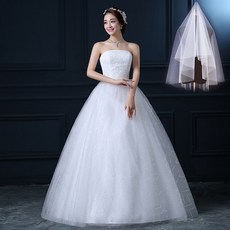 해외발송 [웨딩드레스]웨딩 드레스 2020 새로운 한국 신부 튜브 탑 웨딩 드레스 슬림 슬리밍 레이스 웨딩-23794