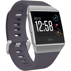 심박수 수영 추적 및 음악-파란색 은회색 원 사이즈로 Fitbit Ionic 건강 및 피트니스 스마트 워치 (GPS, 원 컬러, 상세 설명 참조0
