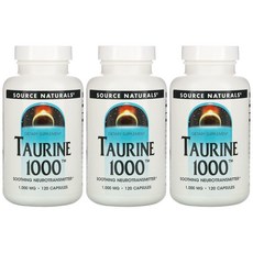 소스내추럴스 타우린 1000mg 120캡슐 3병 Taurine, 120정, 3개
