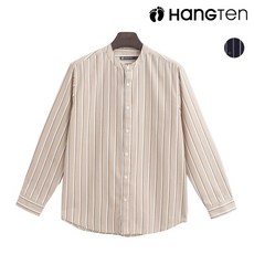 행텐 행텐 남성 차이나넥 스트라이프 셔츠-BI7R072021320