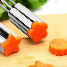 당근꽃모양 커터 베이킹 야채 금형 채칼 절단 DIY 도시락 데코, 종류별 1개(꽃모양 별모양 하트모양)
