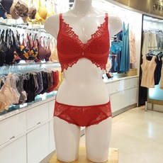 비비안 꾸띄르 노와이어 레이스팬티 세트(BR912A BP912A RED)