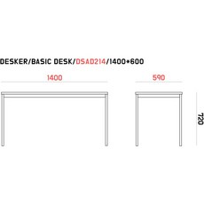 카이젠스 데스커 DSAD214 베이직 책상(BASIC DESK) 1400*600 맞춤제작 가죽매트 DSK-13, 파스텔민트