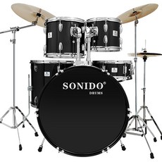 Sonido [풀세트구성] 소니도 Q-star 5기통 드럼세트 색상선택, 블랙(BK)5기통