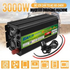 순수 정현파 인버터 차량용 전원 3000W 4000W 사인파 UPS DC 12V 24V-AC 220V 5V 3 상 충전 컨버터 배터리용, 4000W UPS, 24V, 220V 50HZ + 범용