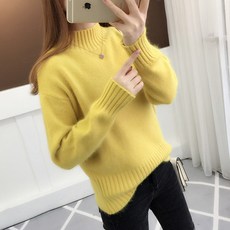지니네 여성 가을 겨울 따뜻한 긴팔 목폴라 폴라넥 반폴라 반목폴라 니트 스웨터 앙고라 앙고라니트 HJ