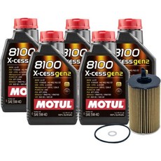 5L 8100 X CESS GEN25W 40 필터모터 오일 체인지 키트 API SN, 1개