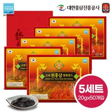 명기삼 고려 천홍삼절편 골드 + 쇼핑백, 20g, 5개