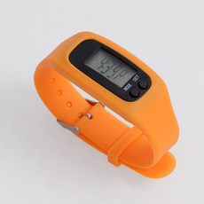 실리콘 자동 손목 만보기 시계 여성 걸음수 측정 만보계 팔찌 팔목 오렌지, 1개