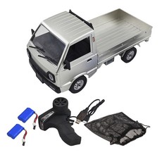 ZLD WPL RC 트 럭 자 동 차 1/10 스 케 일 4WD 260 모 터 4WD 2 배 터 리 베 이 지 2 배 터 리, 36x16x17cm, 설명, 실버 2 배터리