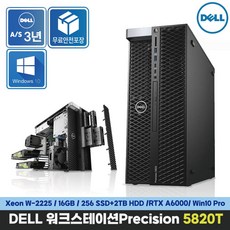 Dell 프리시전 5820T Xeon W-2225 16GB 256 SDD+2TB HDD RTX A6000 DVD RW+ Win10 Pro, 단품, 단품