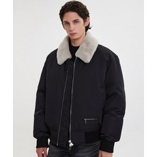 JILLSTUART NEWYORK MEN [GIPITEX] 블랙 오버핏 구스다운 무스탕 MA-1 (JNJU3D105BK)