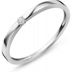 Orovi 여자 다이아몬드 반지 다이아몬드 0.03 Ct 브릴리언트 컷 솔리테어 링 9 K / 375 화이트 골드 약