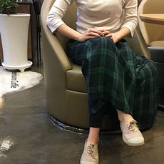 원단 - 린넨 대폭-바이오워싱선염린넨)빅블랙와치(그린)