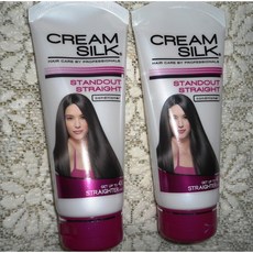 Lot of 2 Cream Silk 컨디셔너 Standout Straight for Straighter Hair Creamsilk 180ml C, 단일상품