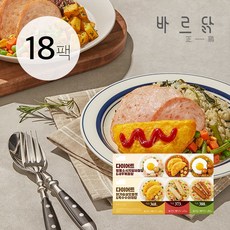 바르닭 바른도시락3 - 닭가슴살햄 도시락 6종 혼합, 257.5g, 18팩