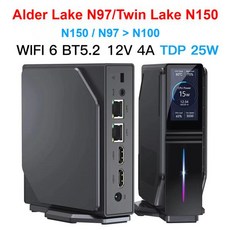 산업용 미니 PC 미니 큐브 컴퓨터 가정용 게임용 주식용 SZBOX S1 알더 레이크 N97 게이머 트윈 DDR4 16GB 512GB Win11 BT5.2 VS N100, Alder Lake N97, AU, 16GB 1TB
