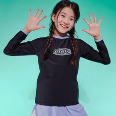 폴햄키즈 여아)배색 래쉬가드 긴팔티 PKF2TS2500BK1