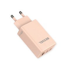 바셀 GaN 65W PD3.0 PPS 65W 초고속 미니 3포트 멀티 충전기 핑크, 1개