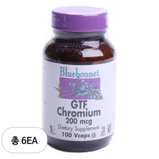 블루보넷 GTF 크로뮴 200mcg 글루텐 프리 베지 캡, 6개, 100정