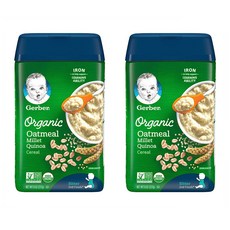 Gerber 거버 오가닉 오트밀 밀레 퀴노아 이유식 8oz(227g) 2팩, 단일상품