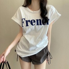 2024년 뉴 인터넷 레드사 초화 숄더백 숄더 긴팔 티셔츠 루즈핏 여름 학생 상의 트렌드 티셔츠, 블랙, M, 1개