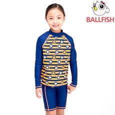[볼피시] [볼피쉬] 주니어 아동 래쉬가드 수영복 세트 스트라이프 BBR0201