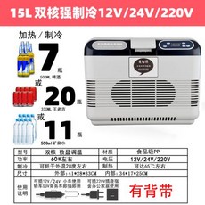 차량용 미니 냉온박스 12L 캠핑용 소형 냉장고 자동차용, 15L 듀얼코어 12v24v220v, 15L