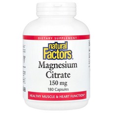 내추럴 팩터스 마그네슘시트레이트 미네랄 150mg 캡슐 180정, 1개
