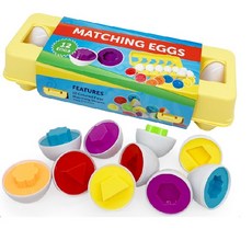 달걀 에그 도형 퍼즐 조립 맞추기 놀이 완구 세트, 혼합 색상