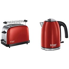 Russell Hobbs 팝업토스터기 영국배송 가정용 러셀홉스 토스트기 Colors Plus 토스터 빨간색-47900, 단일옵션, 08.08. 주전자 + 토스터 세트