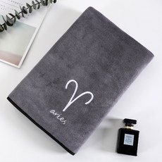 소프트터치 프리미엄 그레이쉬 바스타올 30수 면사 12개의 별자리 자수 140x70cm 300g, 1개, 양자리