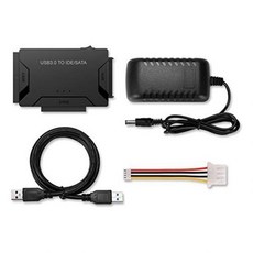 [해외] USB 3.0 IDESATA 변환기 하드 드라이브 어댑터 PC 노트북 2.5 인치3.5 인치 SATA HDDSSD 하드 디스크 드라이버 EU 플러그, 상세내용표시, Black