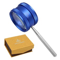 분리형 손잡이가 있는 휴대용 확대경 금속 이중층 광학 렌즈 35X, 04 Blue with Box
