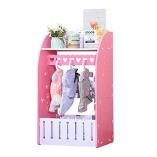 강아지 옷장 행거 반려견 애완동물 고양이 옷걸이 옷, 핑크 / 싱글 레이어 + 서랍, 1개