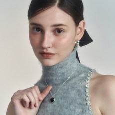 헤이(Hei) [Hei][하이키 리이나 신현지 착용][sv925]high-class onyx heart necklace