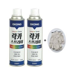 오공 락카 스프레이 페인트 2개 DH 사은품 장갑 증정, 1세트, 420ml, 18.흑색무광